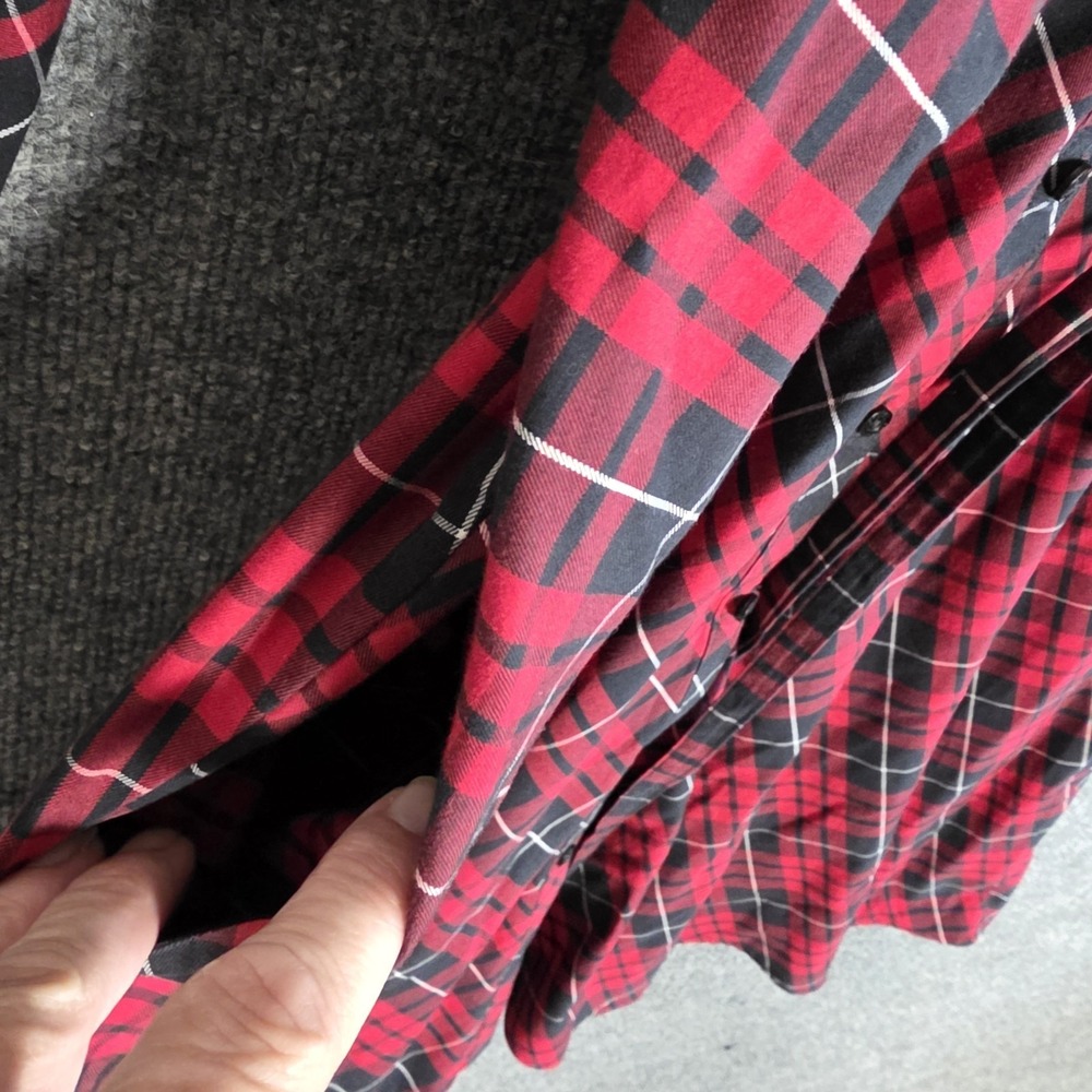 Brooks Brothers Plaid Shirt Dress 8 Red Black Tartan Preppy Academia Midi - Picture 6 of 9